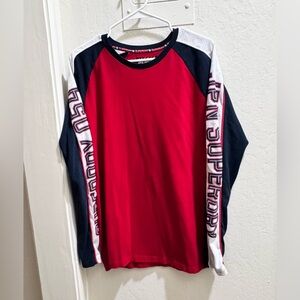 Red and Navy Long Sleeve Shirt